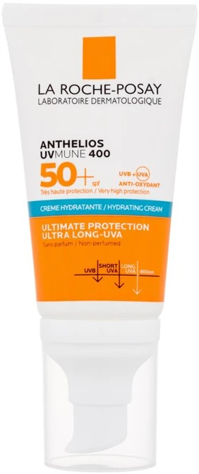 La Roche-Posay Anthelios UVMune 400 Hydrating Kreminis Face SPF 50+ apsauginis kremas nuo saulės jautriai veido odai, 50 ml