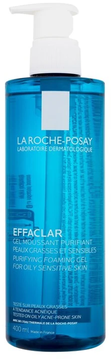 La Roche Posay Effaclar Purifying Foaming Gel Putojantis valomasis gelis riebiai ir jautriai odai, 400 ml