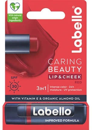 Labello Lūpų balzamas SPF 30 Raudona Caring Beauty Lip & Cheek 4.8 g