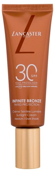 Lancaster Infinite Bronze Tinted Protection SPF 30 apsauginis veido kremas nuo saulės su spalva, atspalvis: Medium, 30 ml