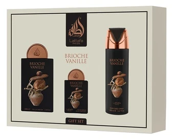 Lattafa Brioche Vanille Eau De Parfum, 100 ml Purškiklis Corporal Perfumado, 200 ml Purškiklis Eau De Parfum, 20 ml