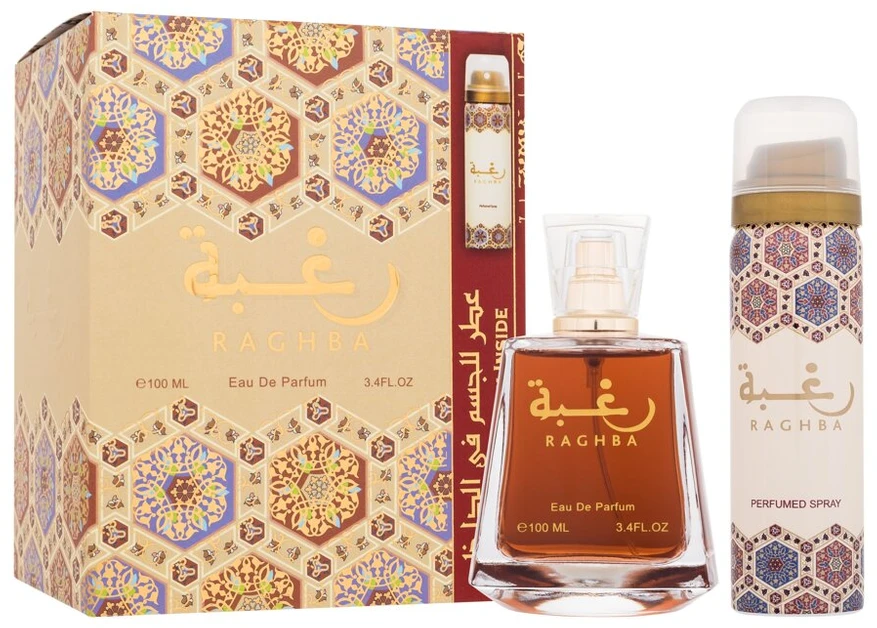 Lattafa Raghba unisex rinkinys (100 ml EDP kvepalai + 50 ml purškiamas dezodorantas)
