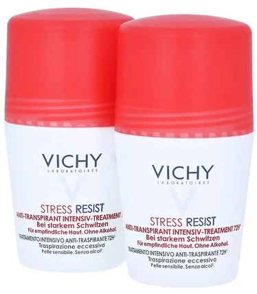 L'Oreal Vichy Rutulinių antiperspirantų rinkinys nuo per didelio prakaitavimo 2 x 50 ml
