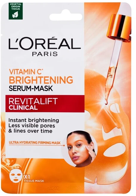 L'Oréal Paris Revitalift Clinical Vitamin C Brightening Serum-Mask Face Mask moterims, 26 g