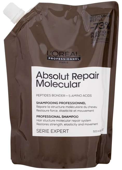L'oreal Professionnel Absolut Repair Molecular Professional šampūnas pažeistiems plaukams be sulfatų, papildymas, 500 ml