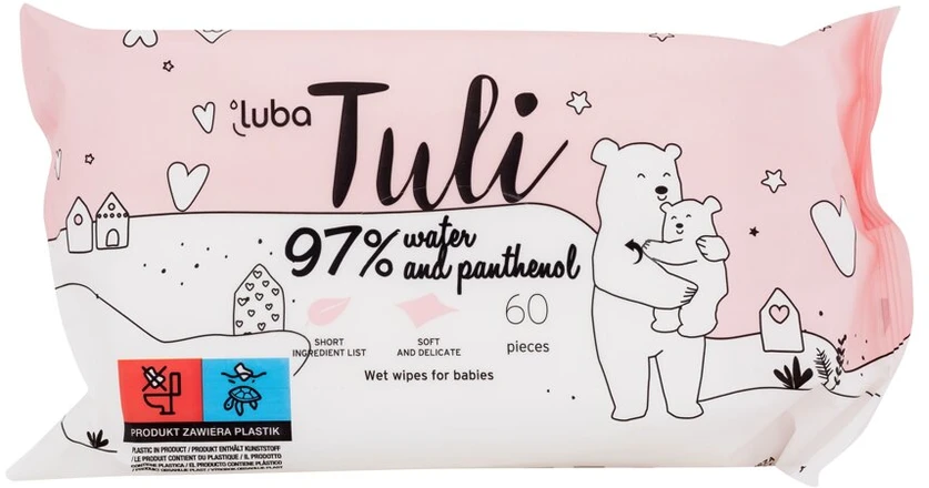 Luba Tuli drėgnos servetėlės vaikams ir kūdikiams 97% vandens ir pantenolio 60vnt