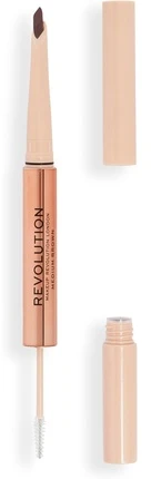 Makeup Revolution Fluffy Brow Filter Duo Brow Pieštukas And Eyebrow Gel Medium Brown