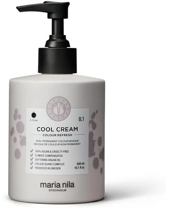 Maria Nila Colour Refresh veganiška plaukų dažymo kaukė „Kreminis“ spalvos gaivumui 8.1 „Cool Kreminis“, 300 ml