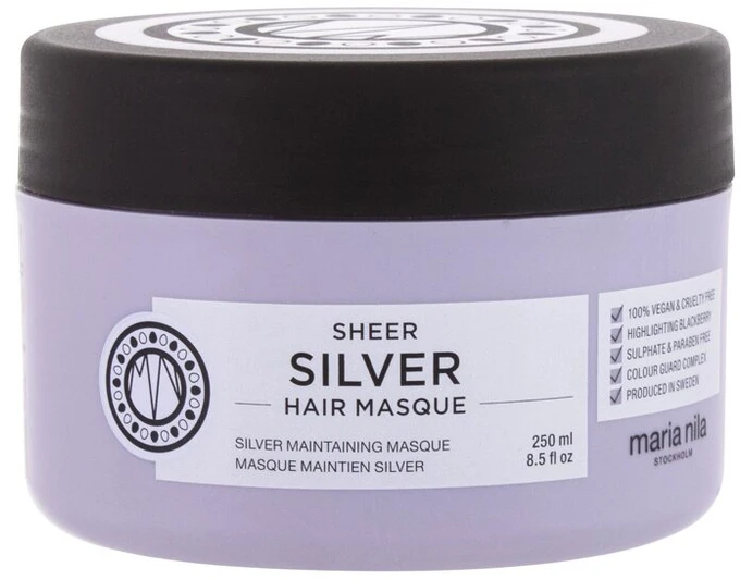 Maria Nila Sheer Sidabrinis Hair Mask pilkinanti kaukė šviesiems plaukams, 250 ml
