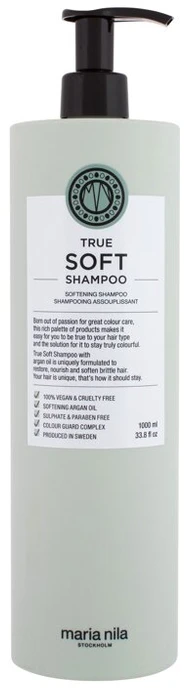 Maria Nila drėkinamasis šampūnas su argano aliejumi sausiems plaukams „True Soft“ (šampūnas), 1000 ml