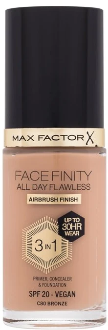 "Max Factor Facefinity 3in1 Primer, maskuoklis ir makiažo pagrindas 80-Bronze" 30ml