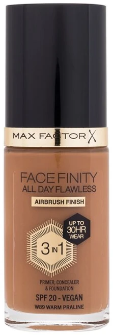 Max Factor Facefinity All Day Flawless makiažo pagrindas moterims 30 ml, spalva: W89 Warm Praline