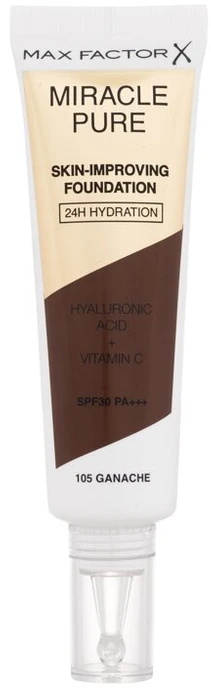 Max Factor „Miracle Pure“ vitamino C vidutinio atspalvio kreminis makiažo pagrindas, 105 Ganache, taip, 30 ml
