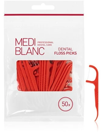 Mediblanc Dantų krapštukai su siūlu, 50 vnt.