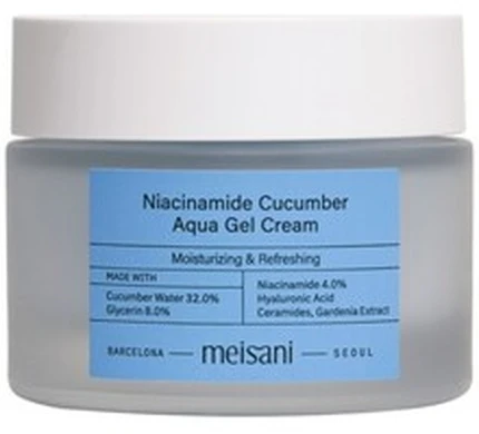 Meisani Niacinamide Cucumber Aqua Gel Kreminis gaivinantis gelinis veido kremas, 50 ml
