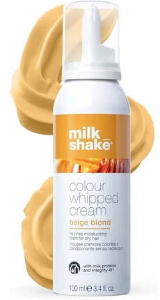 Kondicionuojančios dažomosios putos MILK SHAKE Colour whipped cream ,,Beige Blond", 100m