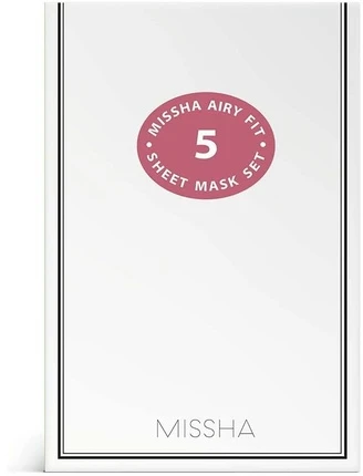 Missha „Airy Fit“ kaukių rinkinys, 5 dalių veido kaukių dovanų rinkinys