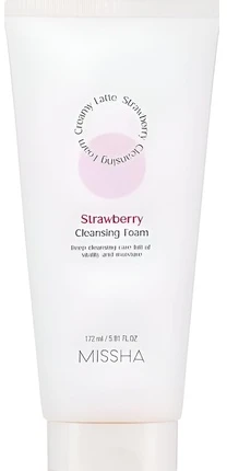 Missha Creamy Latte Cleansing Foam Kreminės valomosios putos veidui Braškių 172ml
