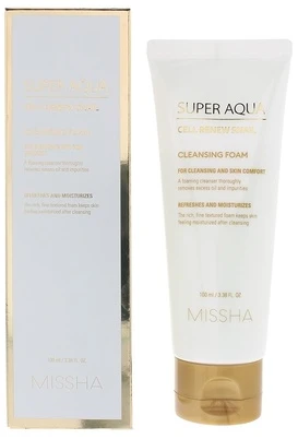 Missha valomosios putos su sraigių ekstraktu Super Aqua Cell Renew Snail (valomosios putos), 100 ml