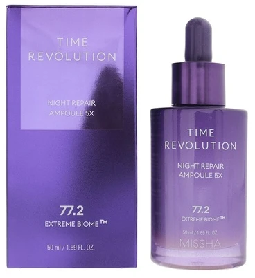 Missha Time Revolution Night Repair Ampule 5x naktinis atkuriantis serumas veidui, 50 ml