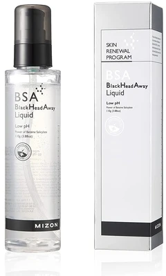 Mizon BSA BlackHead Away Liquid - Facial scrub for blackheads.