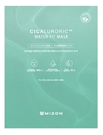 Vienkartinė veido kaukė Mizon Cicaluronic Vanduo Fit Mask, su azijine centele ir hialurono rūgštimi, intensyviai drėkinanti, 24 g