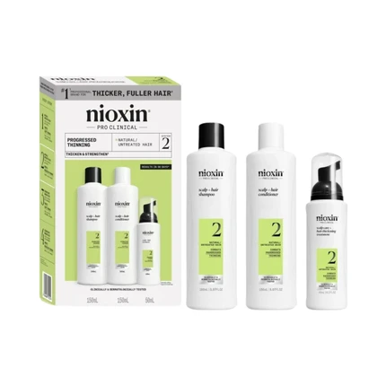 Nioxin Sistema 2 - Kit - Tratamiento Para Cabello Natural Con Debilitamiento Avanzado 3 U