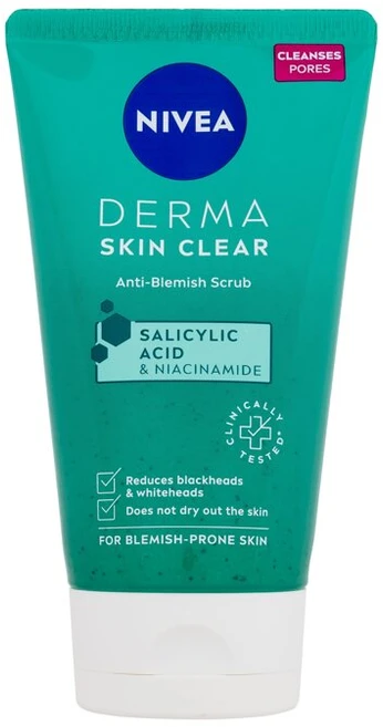 Nivea Derma Skin Clear Anti-Blemish Scrub Peeling moterims, 150 ml