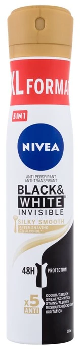 Nivea Juodas & Baltas Invisible Silky Smooth Antiperspirant moterims, 200 ml