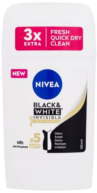 Nivea Juodas & Baltas Invisible Silky Smooth Antiperspirant moterims, 50 ml