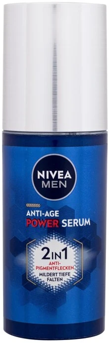 Nivea Men Power Anti-Age Serum 2in1 senėjimo požymius mažinantis serumas nuo raukšlių ir pigmentinių dėmių, 30 ml