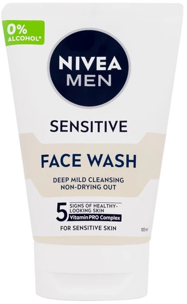 Nivea Men Sensitive Face Wash valomasis gelis vyrams, 100 ml