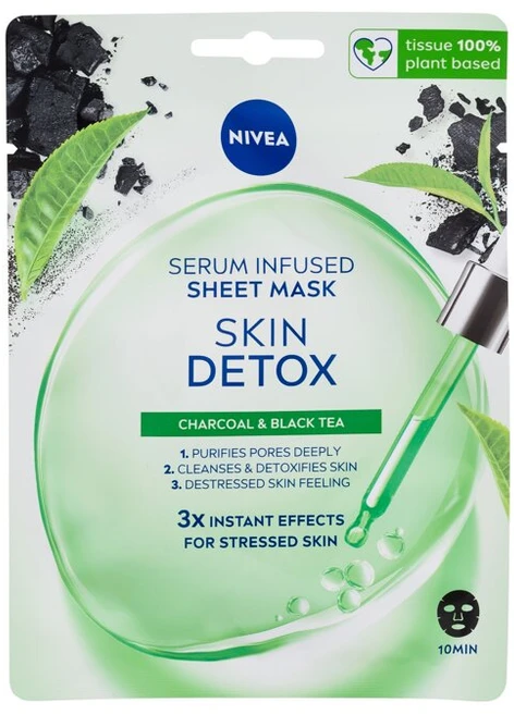 Nivea Skin Detox Serum Infused Sheet Mask veido kaukė
