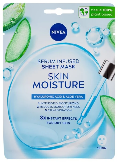 Nivea Skin Moisture Serum Infused Sheet Mask veido kaukė