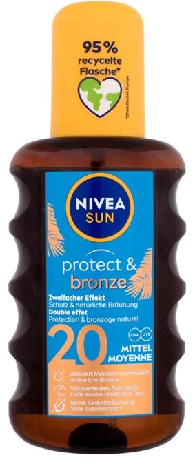 Nivea Įdegio aliejus purškiamas įdegio palaikomasis SPF 20 Sun (Protect - Bronze Oil) 200 ml