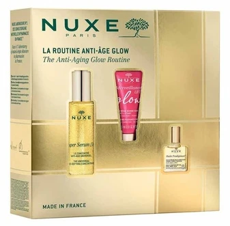 Anti-Aging Glow Routine Set Nuxe: Super Serum [10], Vegan, Anti-Ageing, Day - Night, Serum, For Face - Neck, 30 ml + Merveillanc