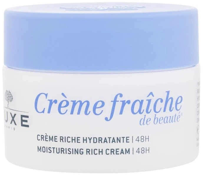 NUXE 48 val. drėkinantis tirštos konsistencijos kremas sausai odai „Crème Fraîche® de Beauté 48H Moisturizing Rich cream for dry skin“, 50 ml