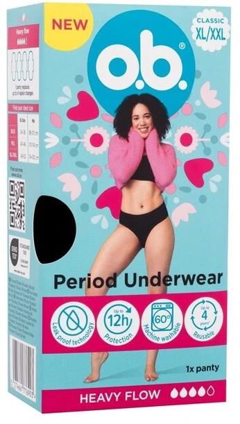 Johnson O.B. menstruacinės kelnaitės XL,XXL, 1 vnt