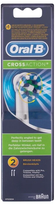 Oral-B CrossAction 80248026 dantų šepetėlio galvutė 2 vnt Mėlyna, Balta