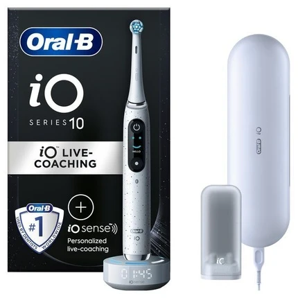 Elektrinis dantų šepetėlis Braun Oral-B iO Series 10, Baltos spalvos