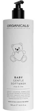 Organicals Baby Gentle Softwash Aloe&Oat Dušo želė kūno prausimosi gelis kūdikiams, 500 ml