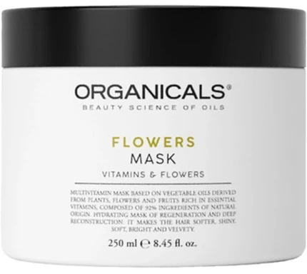 Organicals Flowers Mask Flowers & Vitamins regeneruojanti plaukų kaukė, 250 ml