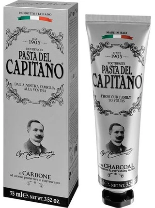 Pasta del Capitano 1905 Pasta del Capitano Active Vegetable Charcoal dantų pasta su aktyvinta anglimi 75 ml