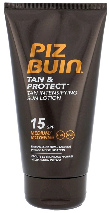Įdegį spartinantis apsaugos nuo saulės losjonas Piz Buin Tan And Protect, SPF 15, 150 ml