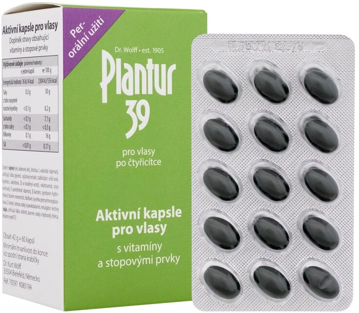 „Plantur 39“ aktyviosios plaukų kapsulės