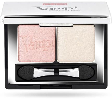 Pupa Milano Pupa Vamp! Compact Duo Eyeshadow akių šešėliai, atspalvis: 001 Rose Perlage, 2.2 g