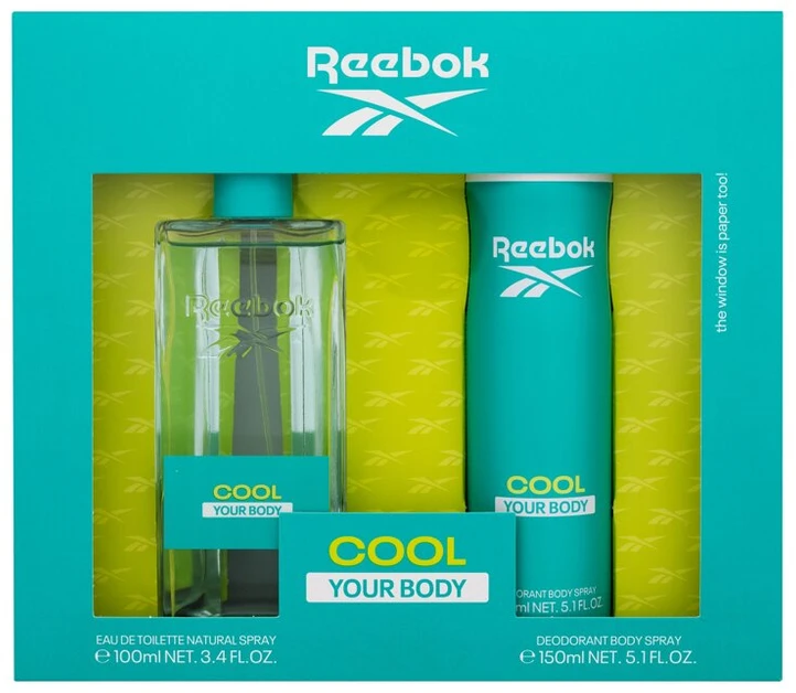 Reebok Cool Your Body rinkinys moterims (EDT, 100 ml + purškiamas dezodorantas, 150 ml)