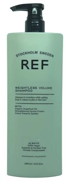 REF „Weightless Volume“ šampūnas be sulfatų, suteikiantis apimties ir tekstūros, 1000 ml