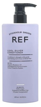 REF Cool Sidabrinis plaukų kondicionierius be sulfatų, neutralizuojantis šiltus atspalvius, 600 ml