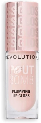 Makeup Revolution Pout Bomb Vegan Plumping Lūpų blizgis Milky Sheer Holo 4.6 ml